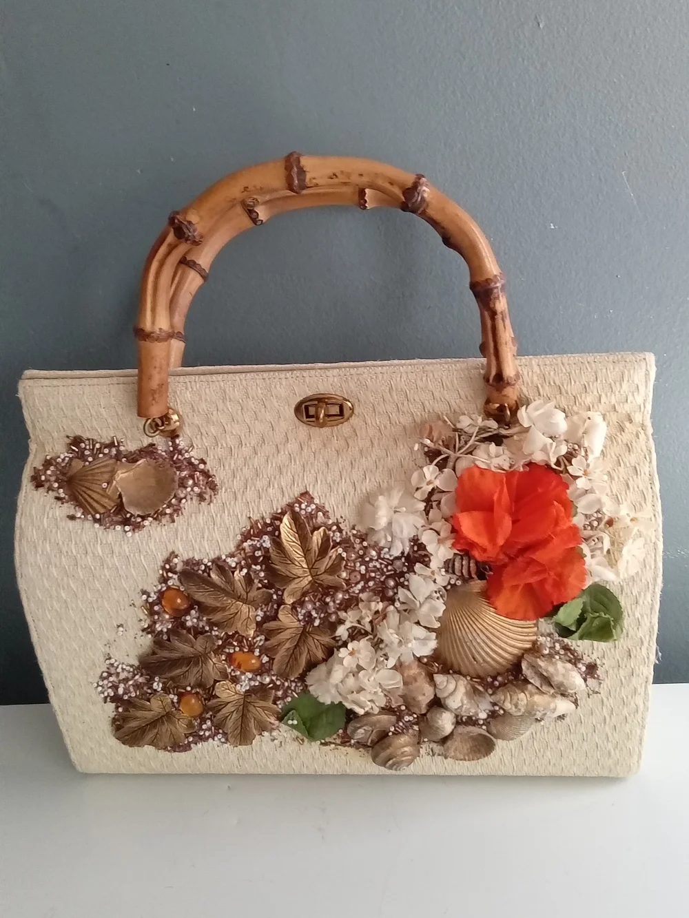 Vintage straw handbag